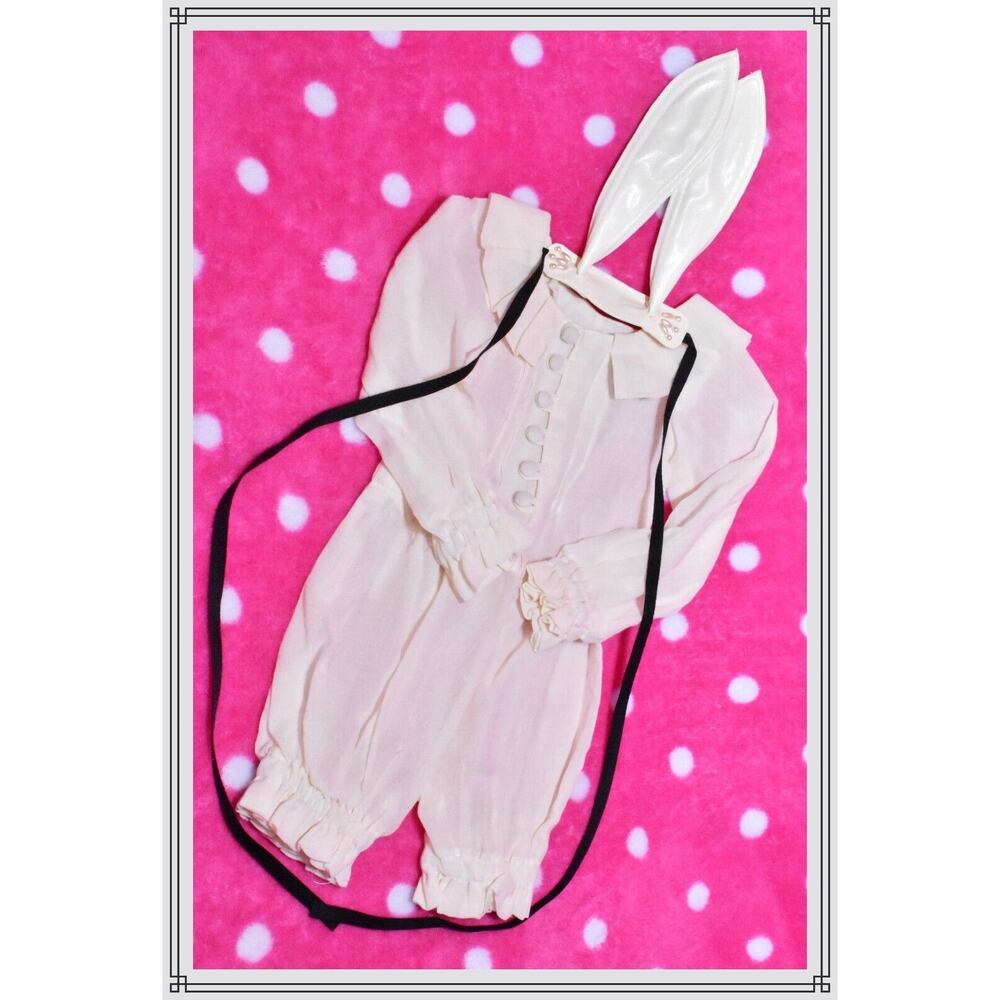Velvet*Paw 1/3 BJD Volks Super Dollfie SD17 Boy Ecru Romper Bunny Ears Outfit